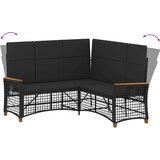  Vrtni set sofe za opuštanje Podesiva Crna 164 x 164 x 112 cm | shoptok.hr