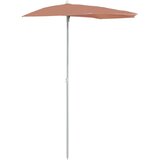  Vrtni polukružni suncobran sa stupom 180 x 90 cm terakota | shoptok.hr