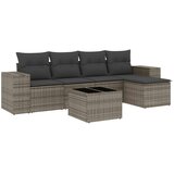 Maison Chic Seti vrtnega pohištva - Vrtna garnitura - Vrtni pohištvo set 6-delna z blazinami siv poli ratan, (21806760) | Shoptok.si