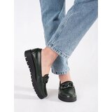 Sergio Leone Dark green loafers on a platform | Shoptok.si