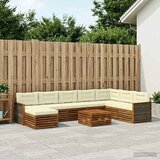  Set vanjskih sofa 9 kom. Prirodna i krem Čvrsto drvo akacije | shoptok.hr