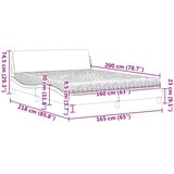 vidaXL Postelja z vzmetnico krem 160x200 cm blago, (21216359) | Shoptok.si