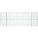 vidaXL Gabionska košara s pokrovom 600x100x200 cm pocinkano železo | Shoptok.si