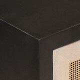  Komoda crna 55 x 30 x 76 cm od masivnog drva manga i željeza | shoptok.hr