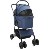 vidaXL Sklopiva kolica za kućne ljubimce Plava 81 x 47 x 99 cm | shoptok.hr