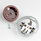  Kliklap - Dvostruka retro utičnica za domaćinstvo sa okvirom SCHUKO 230V, braon | Eponuda.com