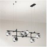  Ondaluce - Visilica na sajli JEWEL 6xE14/10W/230V crna/zadimljeno staklo | Eponuda.com