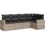  The Living Store Vrtna sedežna garnitura 5-delna z blazinami siv poli ratan - Vrtna Sedežna Garniture, (21461166) | Shoptok.si