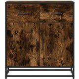 vidaXL Komoda dimljeni hrast 68x35x76 cm inženirski les in kovina | Shoptok.si