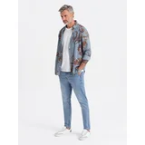 Ombre Men's denim pants CARROT FIT - light blue