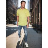 DStreet T-shirt męski z haftem żółty | Shoptok.si