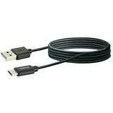 USB kabel (2 m, USB A vtič, USB C vtič, Črne barve)