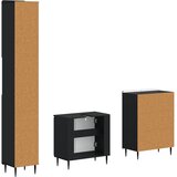  Set za kupaonicu od 3 dijela ZWOLLE Crna Konstruirano drvo | shoptok.hr