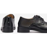 Resti Openwork black women's eco leather half shoes Azedvo- Footwear | Shoptok.si