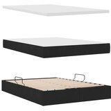  Krevet S LED lampica s uzglavljem Crna 140 x 200 cm tkanina | shoptok.hr