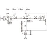 Equip 650152 nagibna namizna monitorska konzola, 13 "-27", 2 monitorja, črna | Shoptok.si
