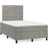 Maison Chic Box spring postelja - Vzmetna postelja z vzmetnico svetlo siva 120x200 cm žamet SL21998, (21892357) | Shoptok.si