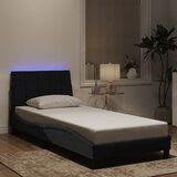 Maison Chic Posteljni okvir - Enojna postelja - Postelja za odrasle z LED lučkami črn 80x200 cm žamet, (21695176) | Shoptok.si