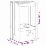 7-dijelni vrtni barski set sivi od masivne borovine | shoptok.hr