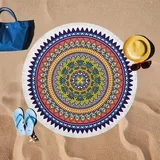 Renkli Mandala ručnik za plažu, 150x150 cm, šareni