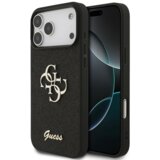 Guess GUHCP17XHG4SGK silikonski ovitek za iPhone 17 Pro Max - črn z bleščicami in zlatim logom u