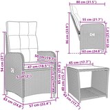  Set lounge namještaja za vrt 3 kom. Crna | shoptok.hr