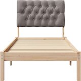  Posteljni okvir z oblazinjenim vzglavjem Rjava 75 x 190 cm, (5000084208) | Shoptok.si