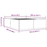  Okvir kreveta boja hrasta 160 x 200 cm od konstruiranog drva | shoptok.hr