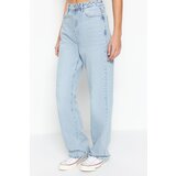 Trendyol Blue High Waist Long Straight Jeans | Shoptok.si