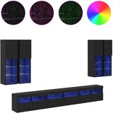  Set zidnog ormarića za TV 7 pcs Crni hrast Konstruirano drvo | Eponuda.com