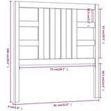  Uzglavlje za krevet crno 81 x 4 x 100 cm od masivne borovine | shoptok.hr
