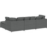  Modularna sofa s podnožjem i jastucima, tkanina, tamno siva | shoptok.hr
