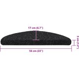  Prostirke za stepenice samoljepljive 30 kom 56x17x3 cm crne poluokrugle | Eponuda.ba