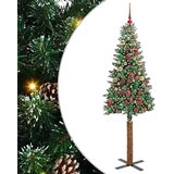 vidaXL Ožja jelka med 300 LED Zelena in Bela 210 cm PVC in trden bor | Shoptok.si