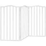 vidaXL Vrata za pse s 3 panela sklopiva bijela 150 cm od drva topole | shoptok.hr