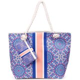 Torba za plažu s mandala uzorkom, plava, 37 x 53 x 15 cm | shoptok.hr