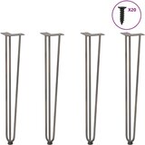 vidaXL noge za mizo za lase 4 kosi naravno jeklo 72 cm trdno jeklo | Shoptok.si
