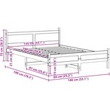  Okvir kreveta bez madraca 135 x 190 cm od masivne borovine | shoptok.hr