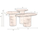 Dutchbone Rjave/bež mizice v kompletu 3 ks z marmorno mizno ploščo 41x73 cm Suki – | Shoptok.si