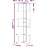  Kutni regal za knjige s 5 razine bijeli 50x50x179 cm drveni | shoptok.hr