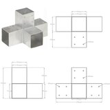 Spojnik za stupove u X-obliku od pocinčanog metala 91 x 91 mm | shoptok.hr