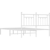 Metalni okvir za krevet s uzglavljem bijeli 150x200 cm | shoptok.hr