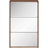 Ormarić za cipele s ogledalom 3razine Smeđi hrast 63x17x102,5cm | Eponuda.ba