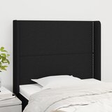  Uzglavlje s ušima crno 93x16x118/128 cm od tkanine | shoptok.hr