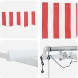  Skrovita tenda Crvena i bijela 350 x 250 cm Poliester i metal | shoptok.hr