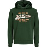 Jack &amp; Jones Sweater majica tamno zelena / narančasta / bijela cijene