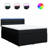 vidaXL Box spring posteljni z vzmetnico črn 140x190 cm blago, (21306657) | Shoptok.si
