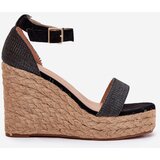 Boto Women's Wedge Sandals With Braiding Black Adelio | shoptok.hr