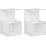 Furnova Nočna omarica 2 kosa visok sijaj bela 35x35x55cm inženirski les, (21925886) | Shoptok.si