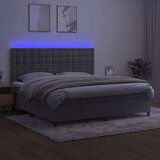  Box spring s madracem LED svjetlosivi 200x200 cm baršun | shoptok.hr